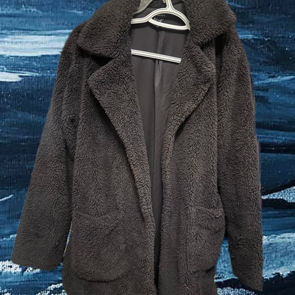 Cozy Black Women's Teddy Jacket